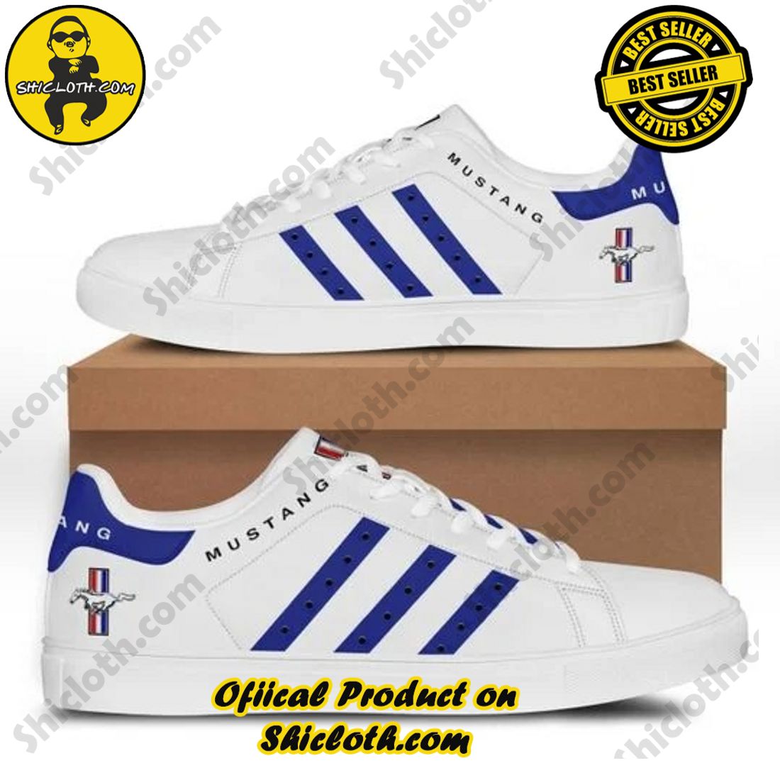 Stepping Up Your Game: Stan Smith Shoe Collection for Sports Enthusiasts by Shicloth 6 Ford Mustang White Blue Stripes Adidas Stan Smith Shoes