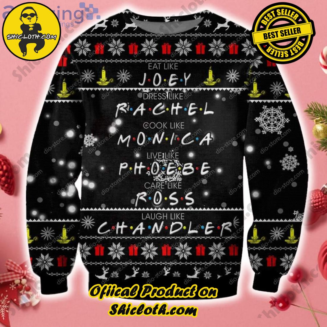 Cozy Elegance: Discover the Latest Sweater Collection from Shicloth Fashion Store 29 Friends American Sitcom 3D Christmas Knitting Pattern Ugly Sweater Sweatshirt