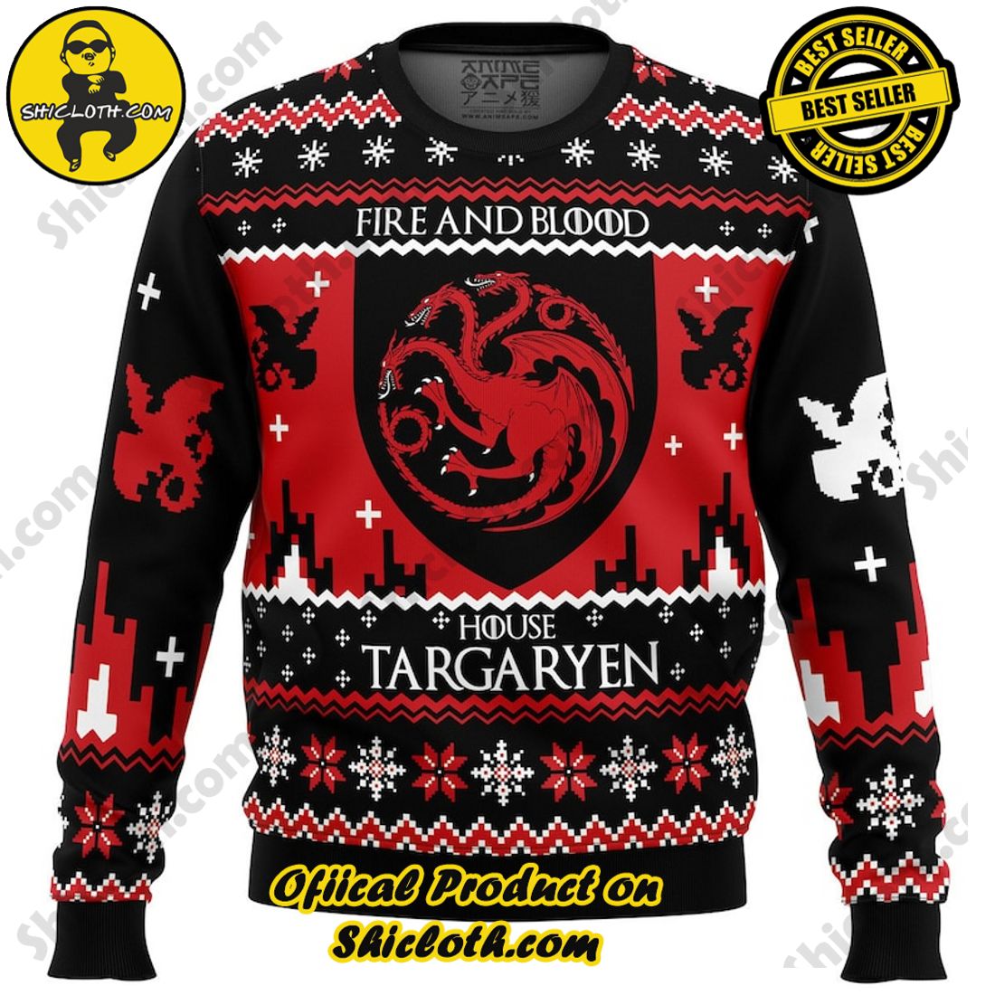 Sweater Delights from Shicloth Fashion Store: A Perfect Christmas Gift 21 Game of Thrones House Targaryen Ugly Christmas Sweater, Christmas Ugly Sweater 3D All Over Print, Xmas Sweatshirt, Christmas Gifts