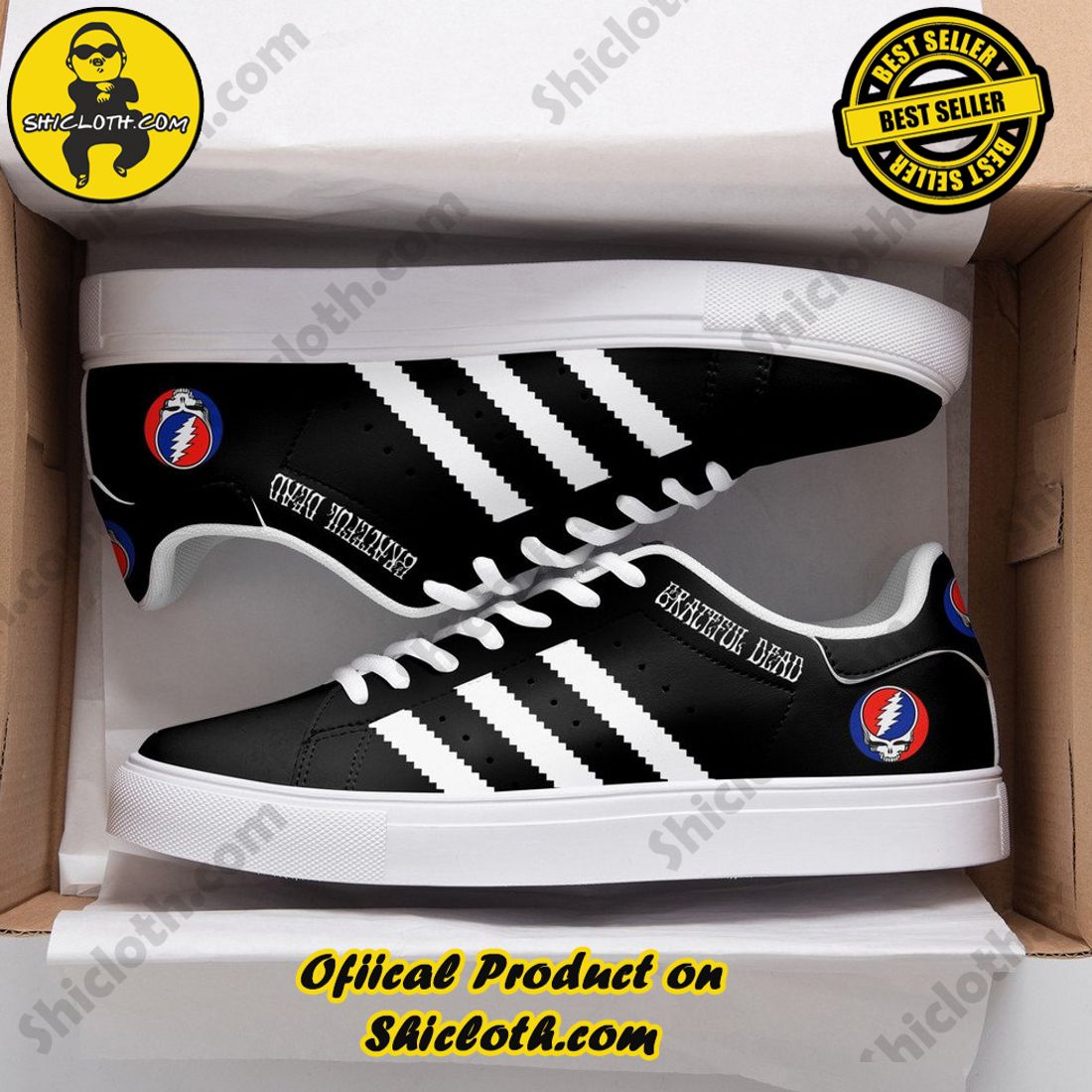 Stepping Up Your Game: Stan Smith Shoe Collection for Sports Enthusiasts by Shicloth 8 Grateful Dead Black White Stripes Adidas Stan Smith Shoes