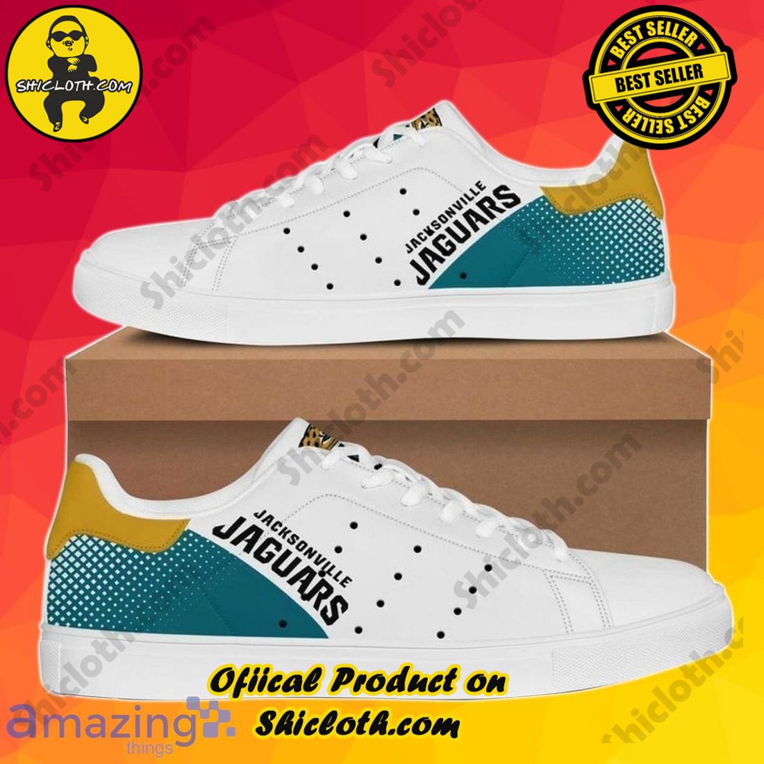 Step into Style: Exploring the Stan Smith Shoes Collection at Shicloth Fashion Store 34 Jacksonville Jaguars Stan Smith Sneakers