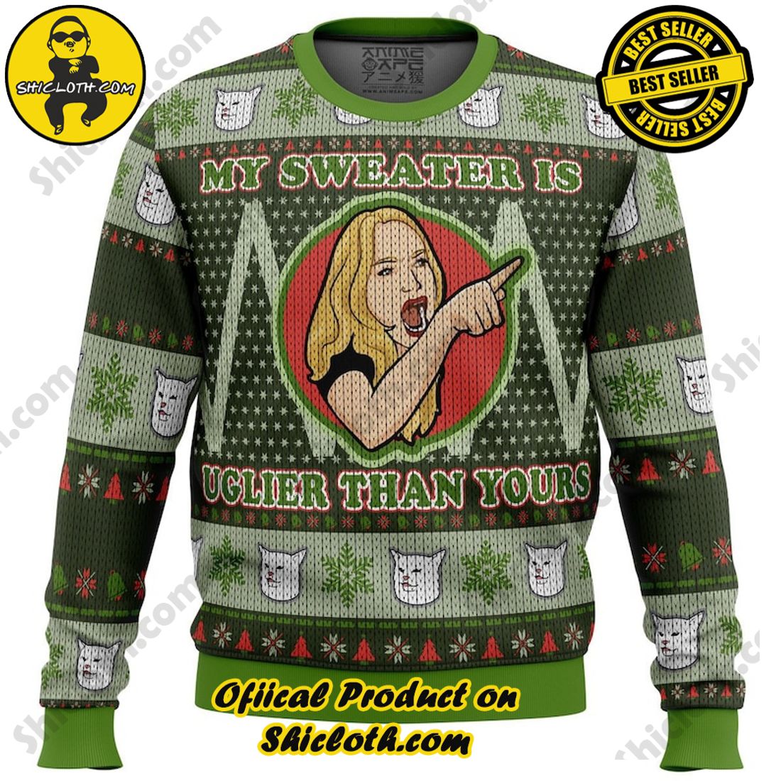 Sweater Delights from Shicloth Fashion Store: A Perfect Christmas Gift 29 Karen Yelling at Grumpy Cat Meme Ugly Christmas Sweater, Christmas Ugly Sweater 3D All Over Print, Xmas Sweatshirt, Christmas Gifts