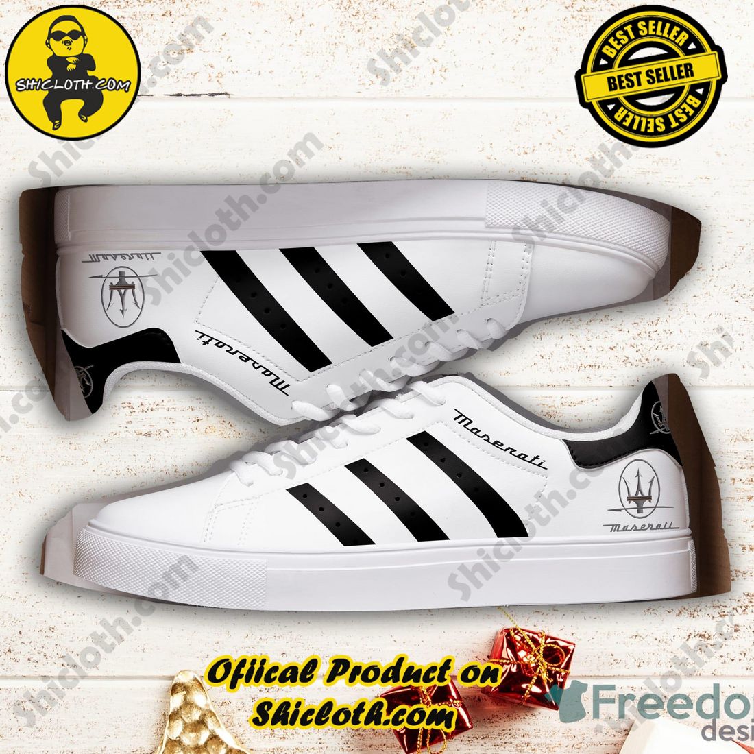Only 60$. Best seller Stan Smith Shoes in Shicloth Store.Click here to buy !! 34 Maserati Stan Smith White Low Top Skate Shoes