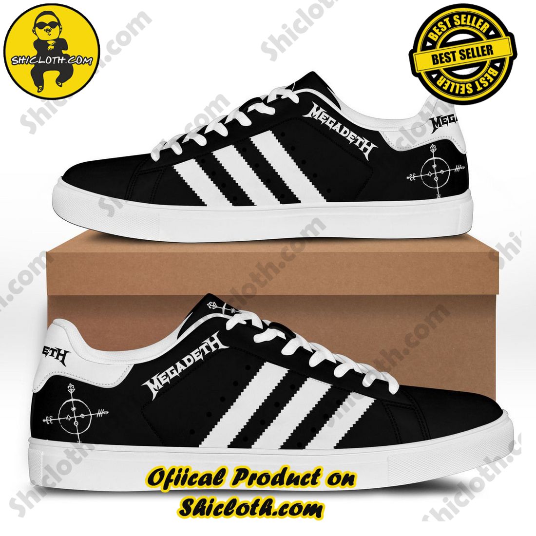 Stepping Up Your Game: Stan Smith Shoe Collection for Sports Enthusiasts by Shicloth 22 Megadeth Black White Stripes Adidas Stan Smith Shoes
