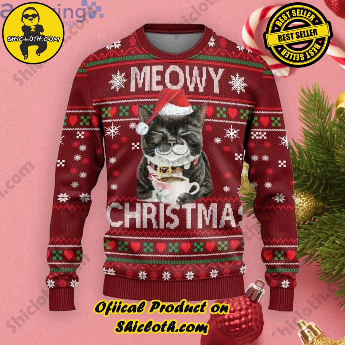 Sophisticated Comfort: Explore Our Stylish Sweater Collection at Shiclothshop 25 Meowy Christmas Cat Christmas Gift Ugly Christmas Sweater