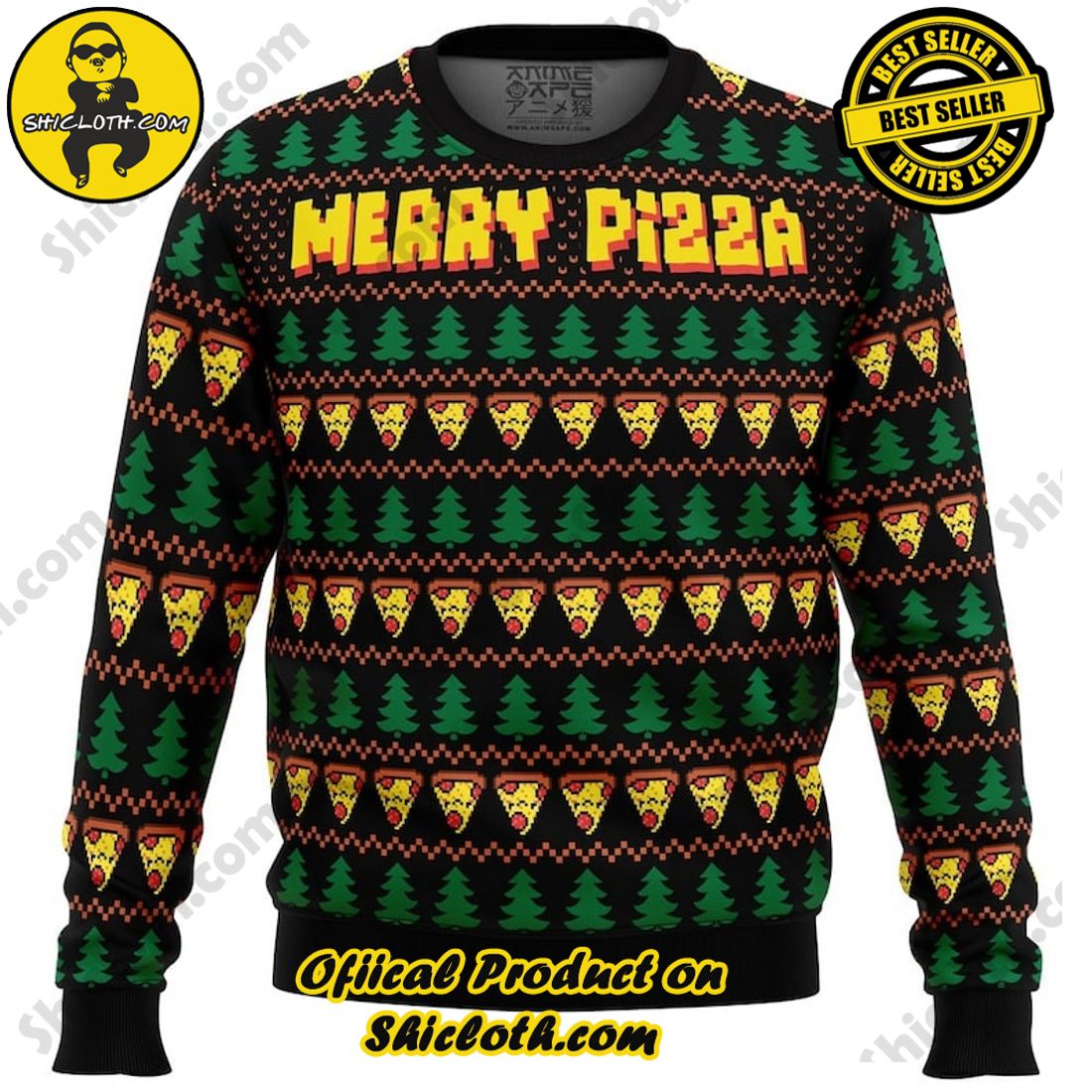 Meaningful Christmas Gift: Shiclothshop's Sentimental Sweater 12 Merry Pizza Ugly Christmas Sweater, Christmas Ugly Sweater 3D All Over Print, Xmas Sweatshirt, Christmas Gifts