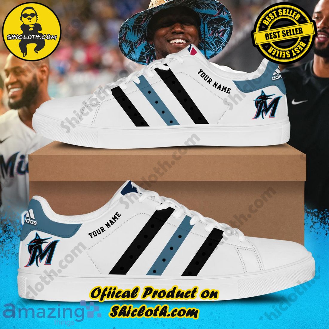 Step into Style: Exploring the Stan Smith Shoes Collection at Shicloth Fashion Store 44 MLB Miami Marlins Skate Stan Smith Shoes Custom Name