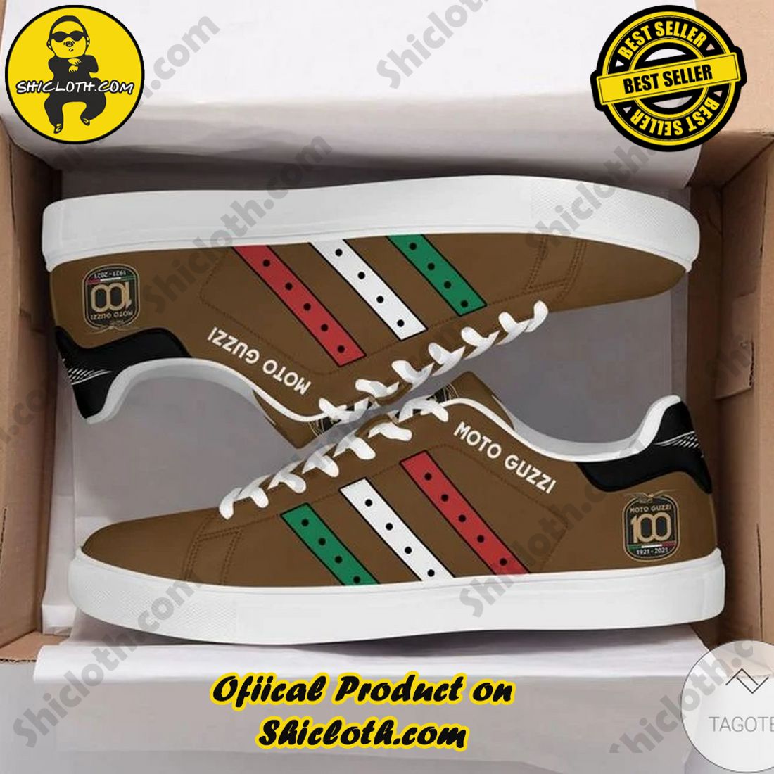 Stepping Up Your Game: Stan Smith Shoe Collection for Sports Enthusiasts by Shicloth 25 Moto Guzzi Brown Red Green Stripes Adidas Stan Smith Shoes