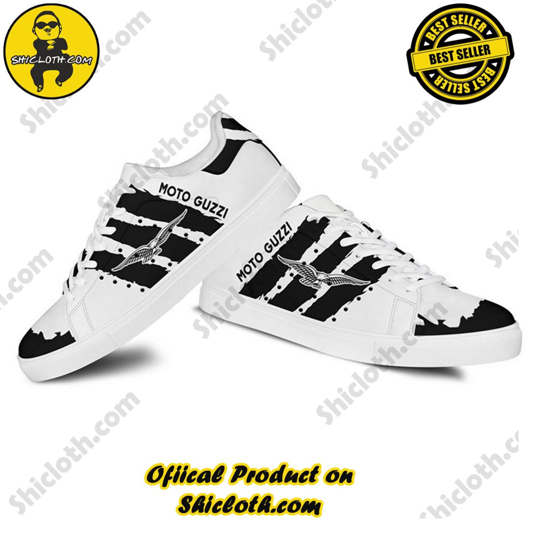 Stepping Up Your Game: Stan Smith Shoe Collection for Sports Enthusiasts by Shicloth 26 Moto Guzzi White Black Stripes Adidas Stan Smith Shoes