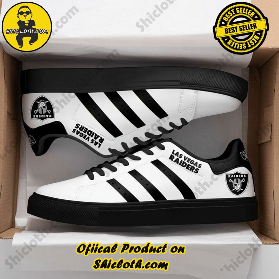 NFL Las Vegas Raiders White Black Stan Smith Shoes