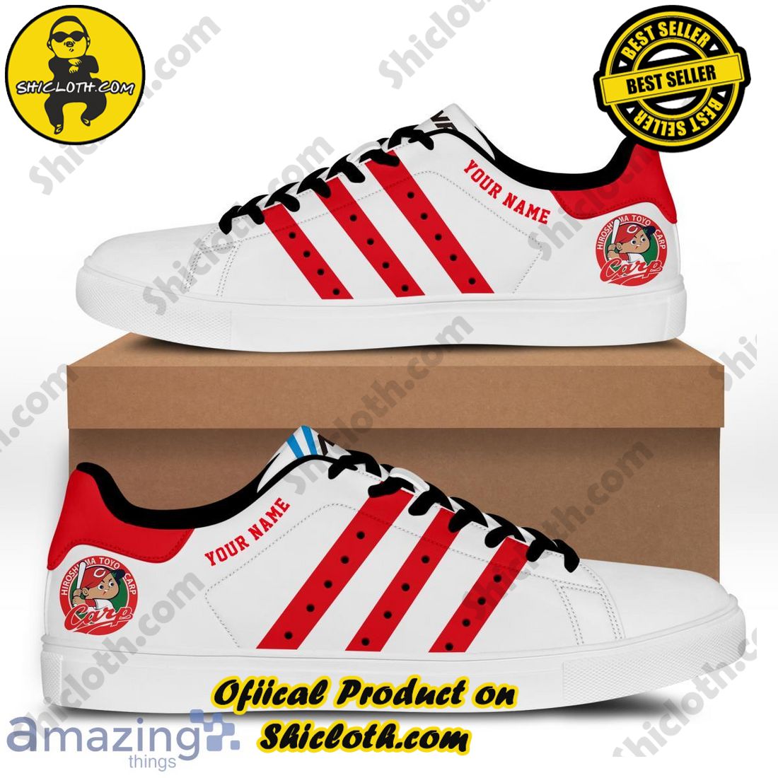Step into Style: Exploring the Stan Smith Shoes Collection at Shicloth Fashion Store 49 NPB Hiroshima Carp Skate Shoes Custom Name