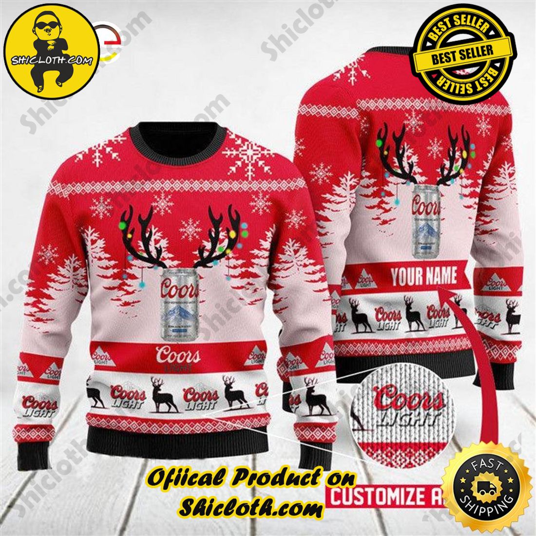 Elegance Meets Comfort: Shiclothstore's Stylish Sweater Collection 40 Personalized Deer Coors Light Christmas Beer Sweater
