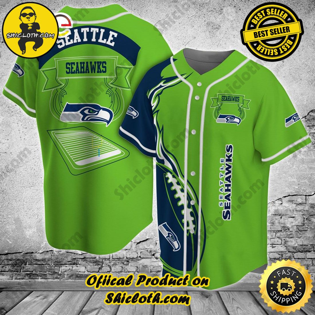 Sporty Elegance: Exploring Shicloth's Baseball Jersey Shirt Collection 44 Seattle Seahawks NFL Baseball Jersey Shirt