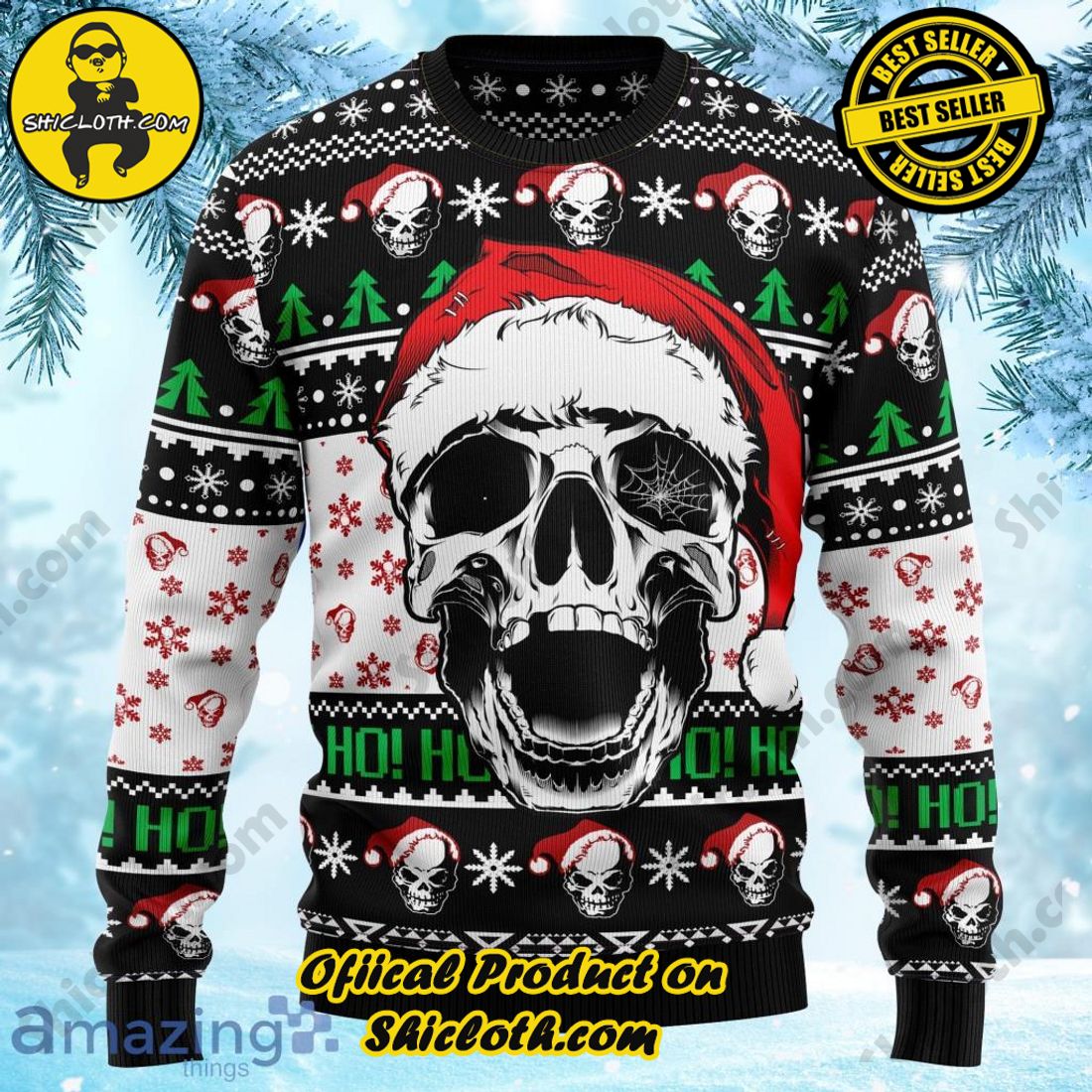 Sophisticated Comfort: Explore Our Stylish Sweater Collection at Shiclothshop 35 Skull Xmas Ugly Christmas Sweater 3D