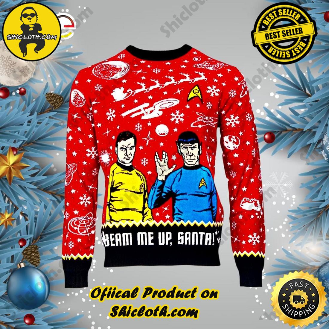 Elegance Meets Comfort: Shiclothstore's Stylish Sweater Collection 46 Star Trek Beam Me Up, Santa! Ugly Christmas Sweater