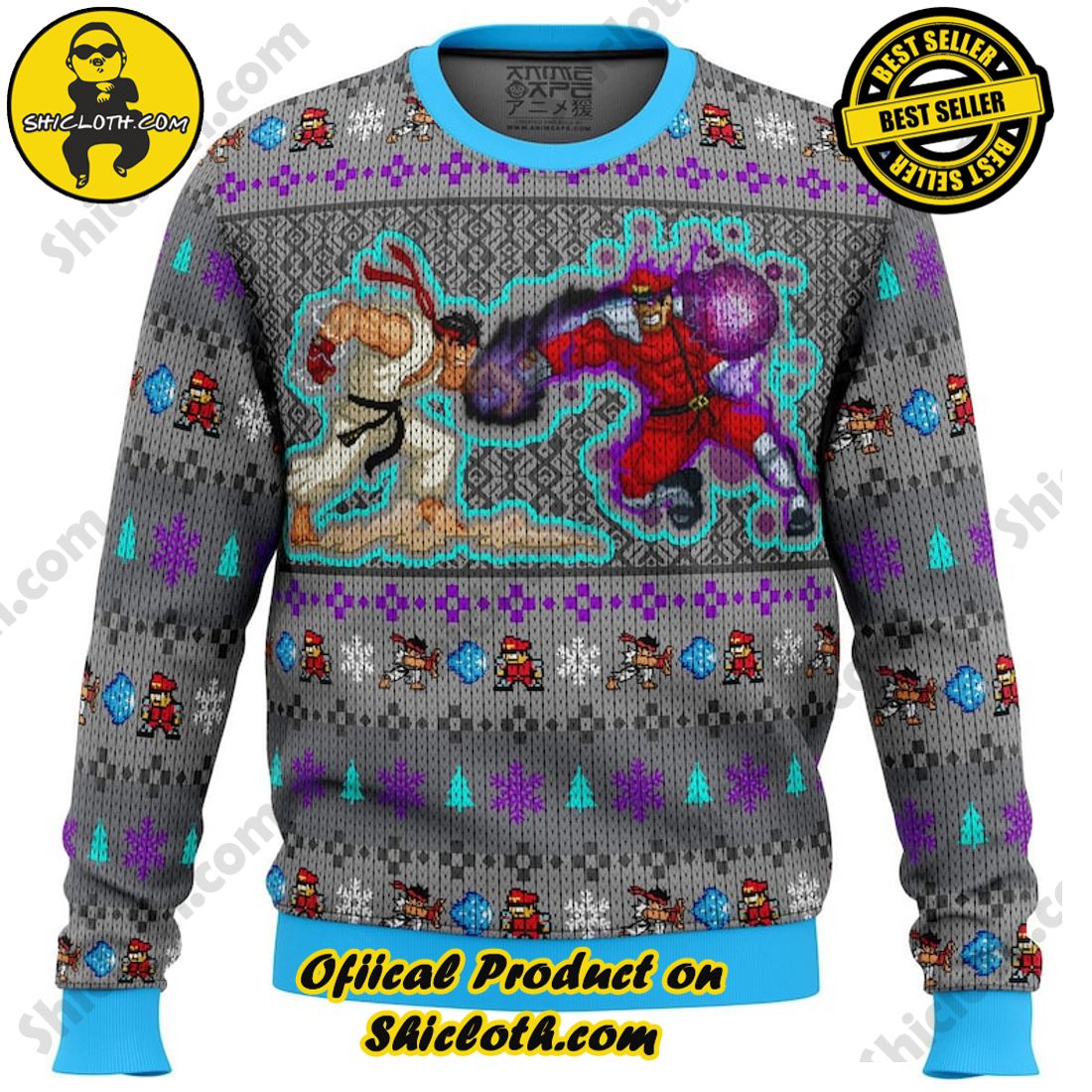 Meaningful Christmas Gift: Shiclothshop's Sentimental Sweater 20 Street Fighter Ryu Vs. M. Bison Ugly Christmas Sweater, Christmas Ugly Sweater 3D All Over Print, Xmas Sweatshirt, Christmas Gifts