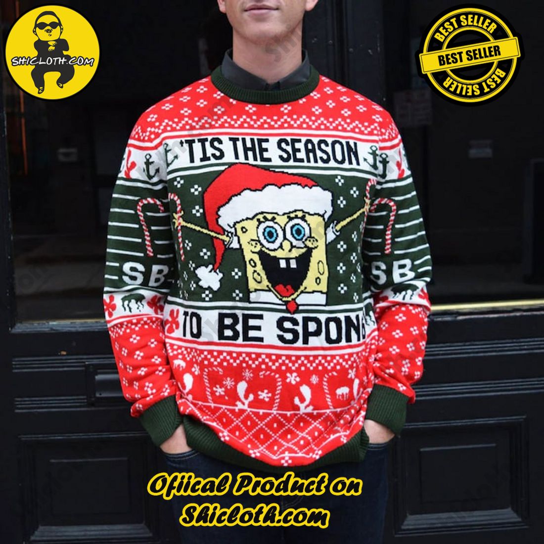 Sweater Delights from Shicloth Fashion Store: A Perfect Christmas Gift 46 Tis The Season To Be Spongy Ugly Christmas Sweater, Christmas Funny Shirt, Funny Cartoon 3D Sweater, Christmas Fleece Zip Hoodie