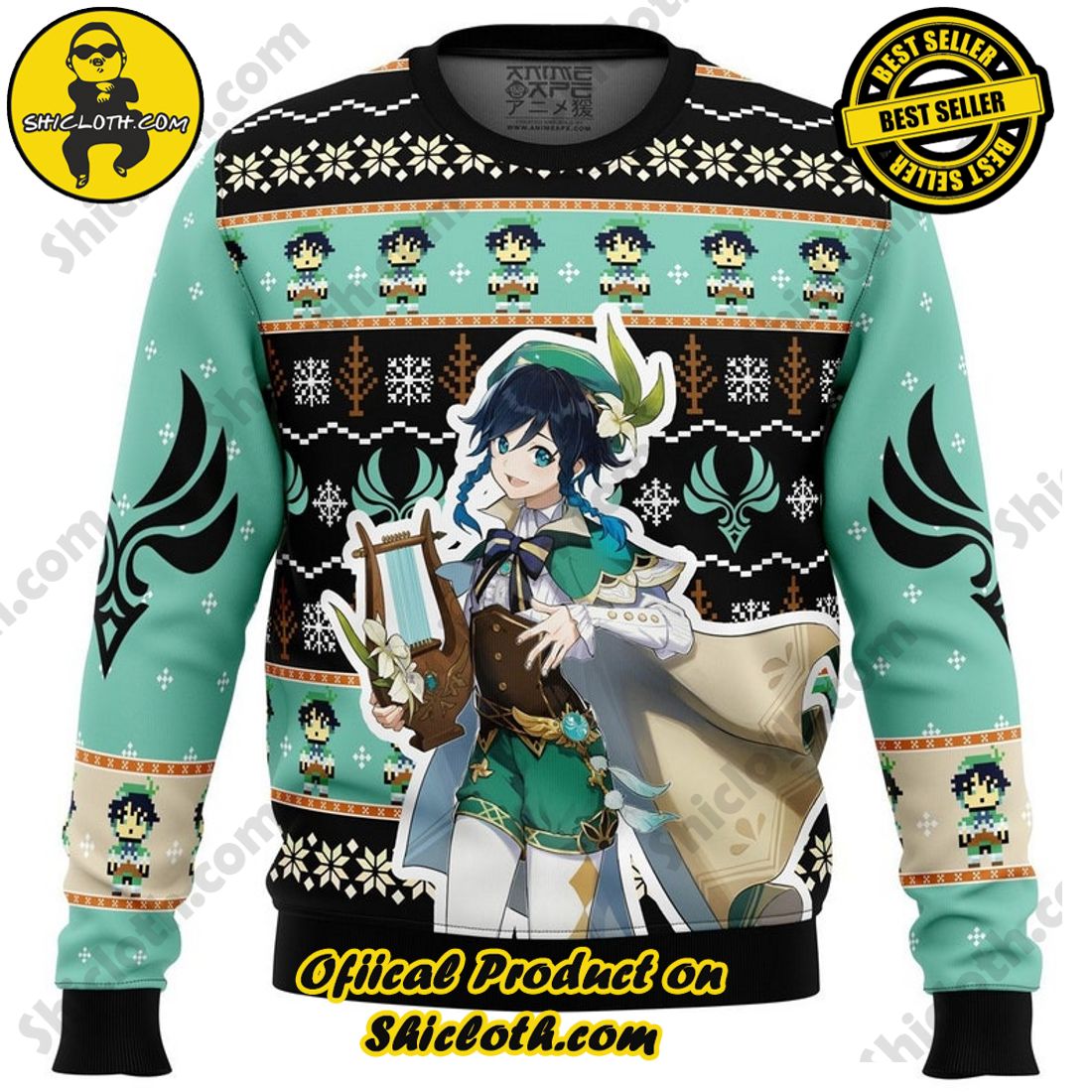 Cozy Christmas Delight: Unwrapping Shicloth's Festive Sweater Gift 44 Venti Genshin Impact Ugly Christmas Sweater, Christmas Ugly Sweater 3D All Over Print, Xmas Sweatshirt, Christmas Gifts