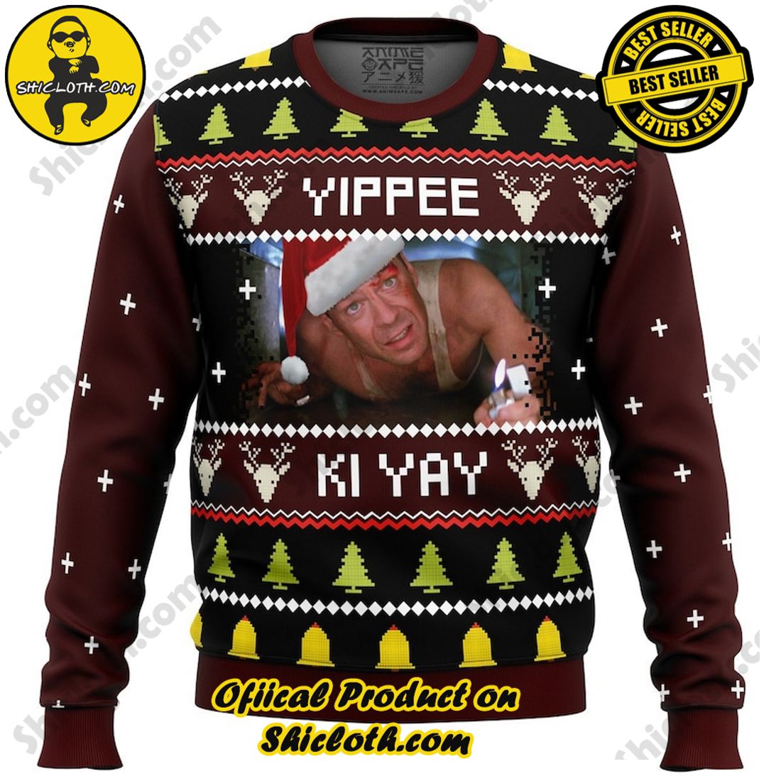 Sweater Delights from Shicloth Fashion Store: A Perfect Christmas Gift 48 Yippee Ki Yay Ugly Dia Hard Christmas Sweater, Christmas Ugly Sweater 3D All Over Print, Xmas Sweatshirt, Christmas Gifts