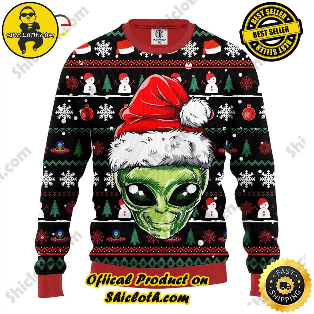Hot Trend for a Cozy Christmas Season: Shiclothshop's Sweaters 1 Alien Amazing Gift Idea Thanksgiving Gift Ugly Sweater