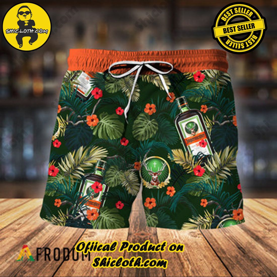Hot Summer Trend Best Seller : Shiclothshop's Hawaiian Shirts 4 Aloha Summer Flowers Jagermeister Hawaiian Shorts
