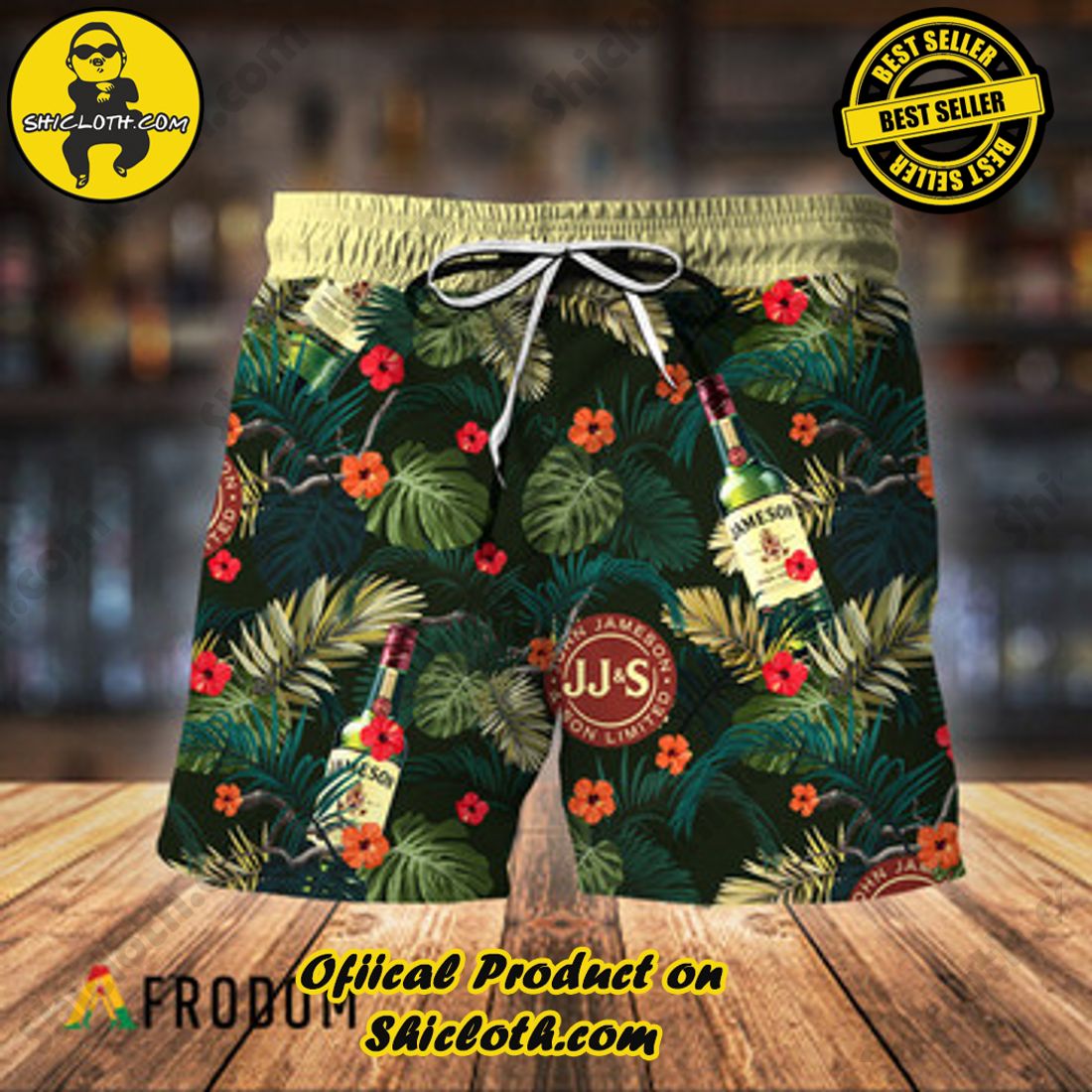 Hot Summer Trend Best Seller : Shiclothshop's Hawaiian Shirts 5 Aloha Summer Flowers Jameson Whiskey Hawaiian Shorts