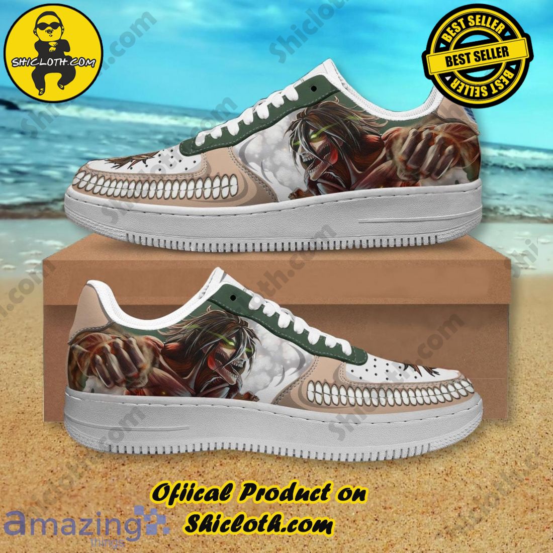 Best seller: Unveiling the Elegance of Shicloth's Air Force 1 Shoes Gift for All 2 Attack On Titan Attack Titan Air Force 1 Shoes