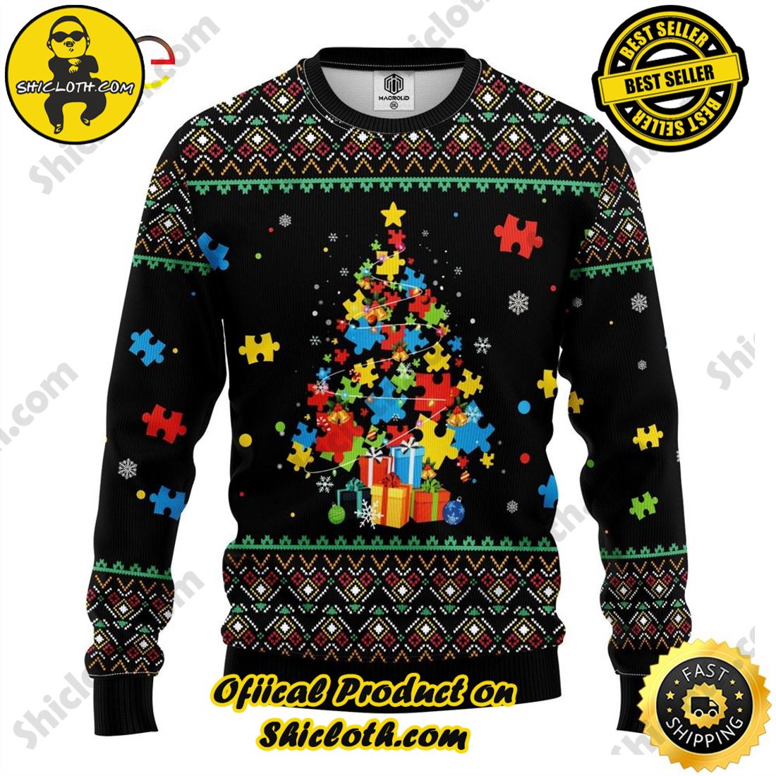 Hot Trend for a Cozy Christmas Season: Shiclothshop's Sweaters 4 Autism Amazing Gift Idea Thanksgiving Gift Ugly Sweater