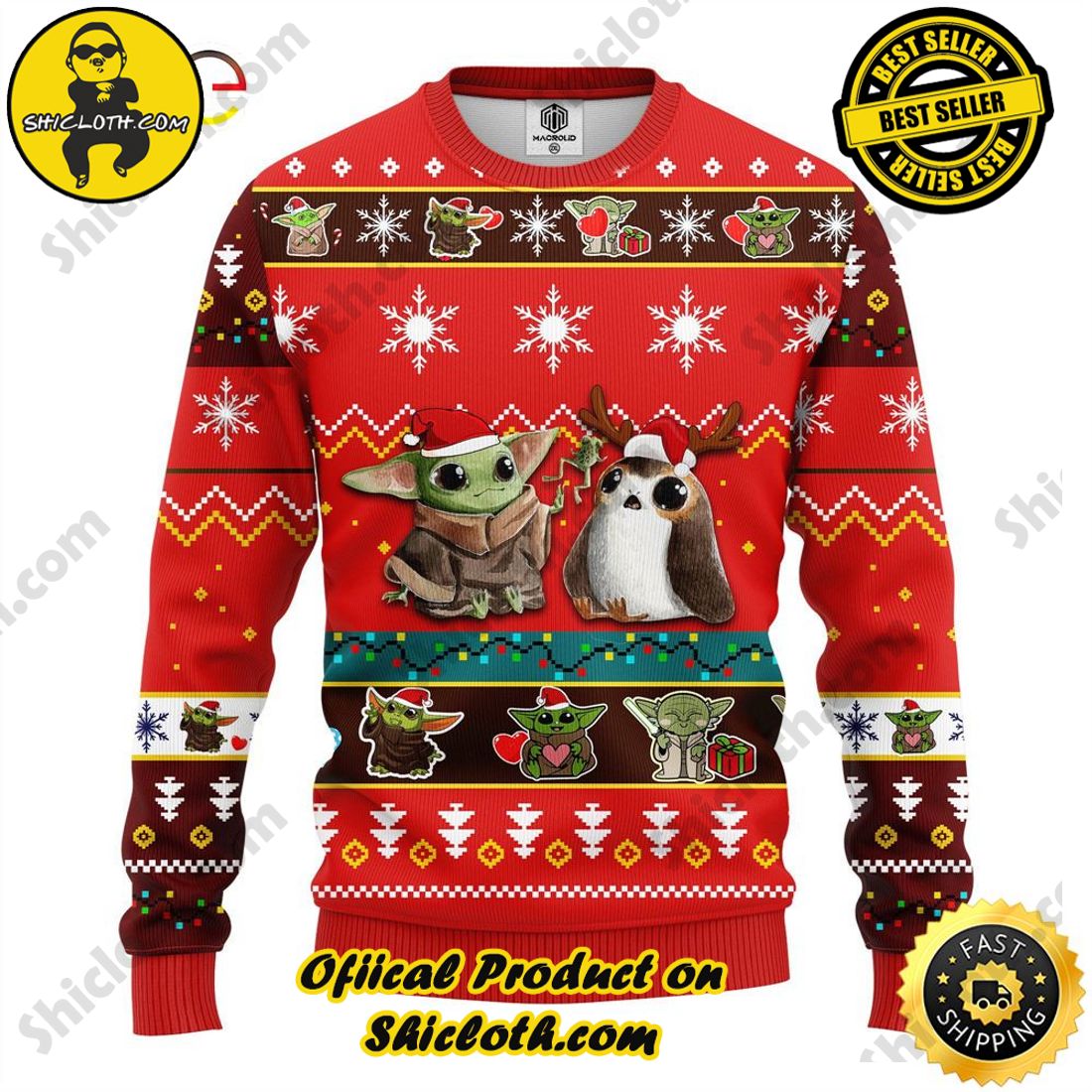 Hot Trend for a Cozy Christmas Season: Shiclothshop's Sweaters 5 Baby Yoda Amazing Gift Idea Thanksgiving Gift Ugly Sweater