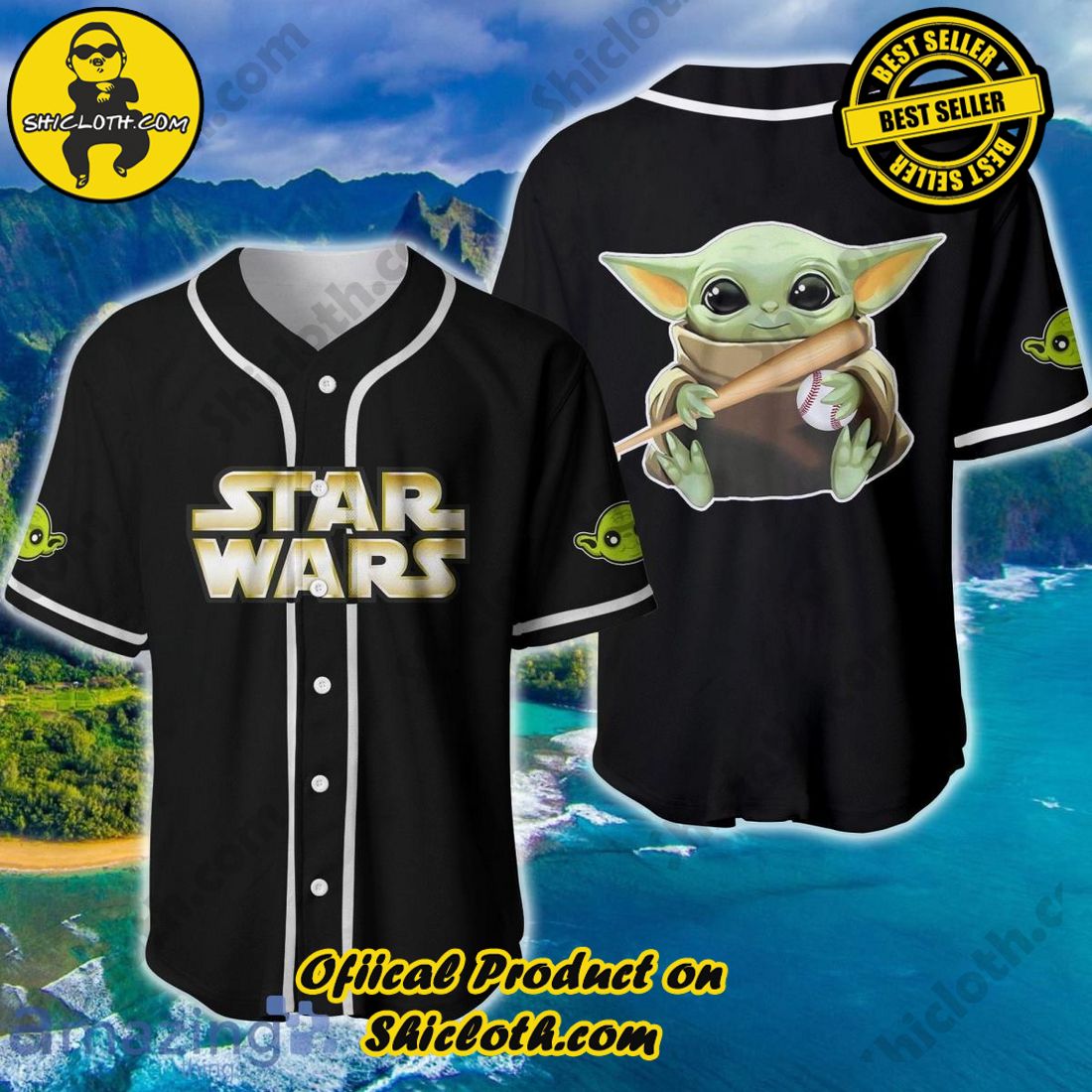 Shicloth Shop's Baseball Jerseys - A Perfect Gift for Baseball Enthusiasts 4 Baby Yoda Star Wars Green Black Disney Baseball Jersey