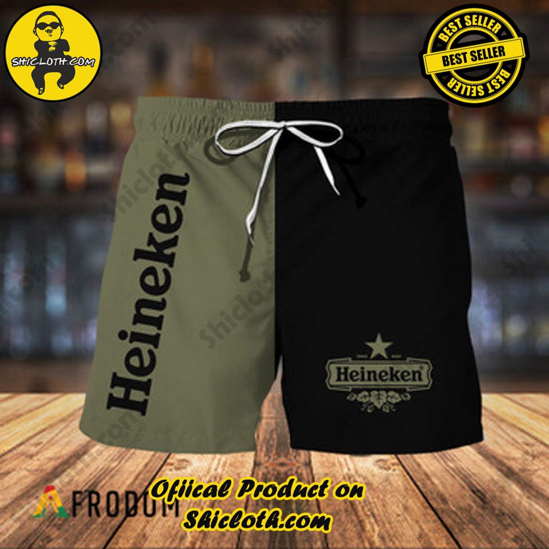 Hot Summer Trend Best Seller : Shiclothshop's Hawaiian Shirts 16 Basic Heineken Beer Hawaiian Shorts