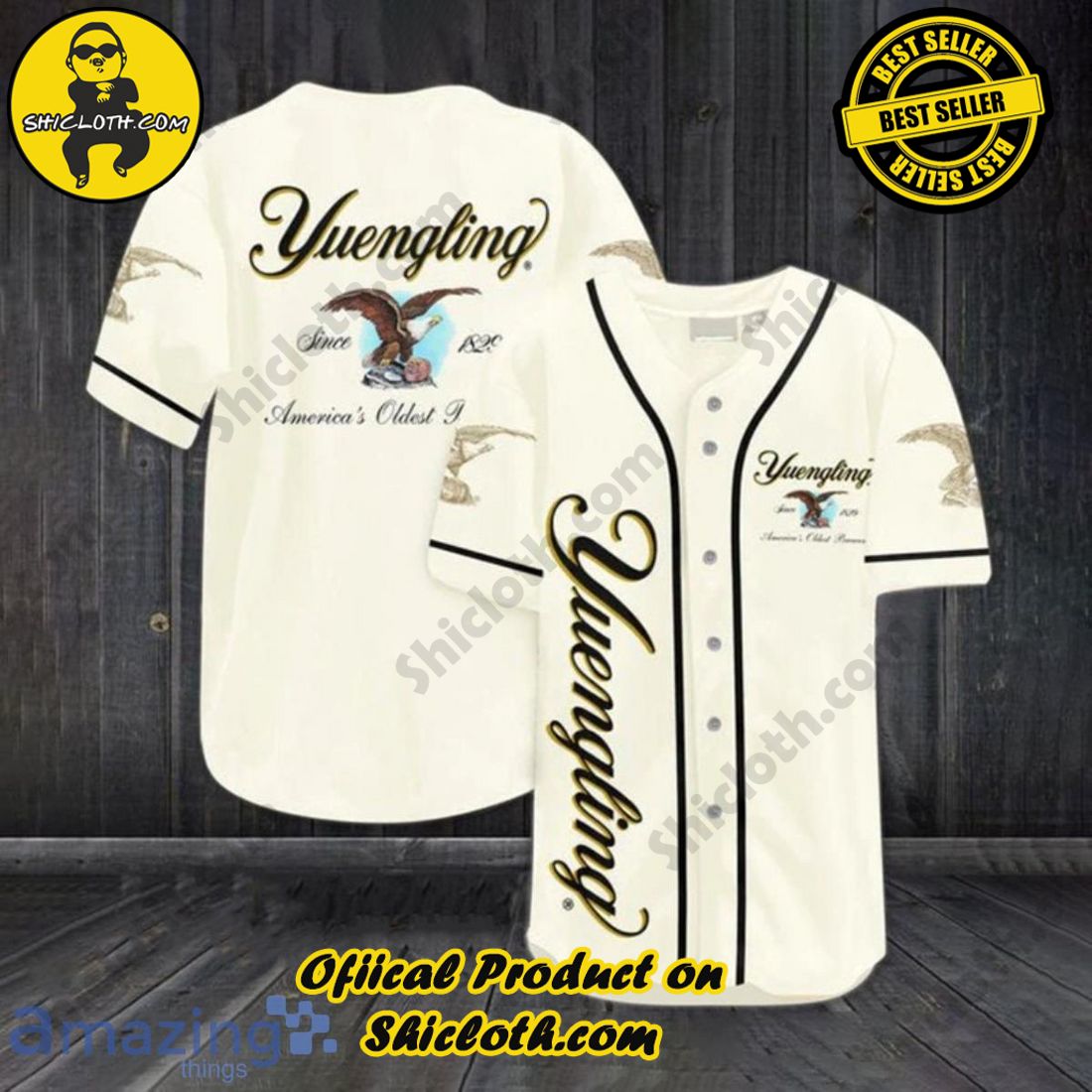 Beige Yuengling Beer Baseball Jersey For Men And Women - Shicloth