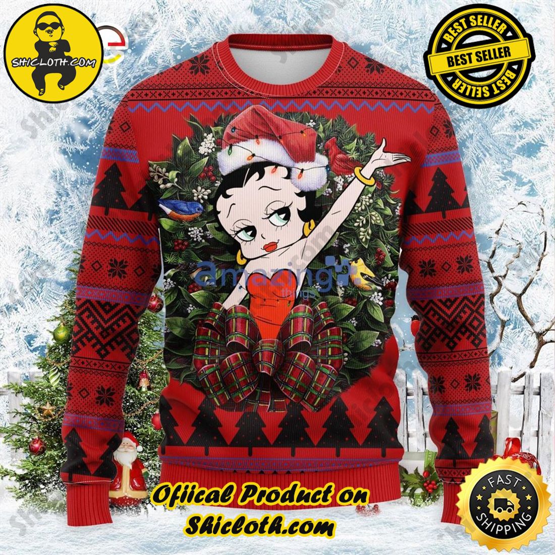 Hot Trend for a Cozy Christmas Season: Shiclothshop's Sweaters 6 Betty Boop Noel Mc Thanksgiving Gift Cute Christmas Gift Ugly Christmas Sweater