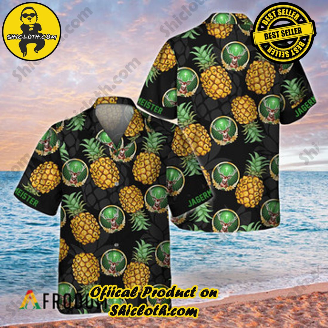 Hot Trend Best Seller : Shiclothshop's Hawaiian Shirts 3 Black Aloha Pineapple Jagermeister Hawaiian Shirt