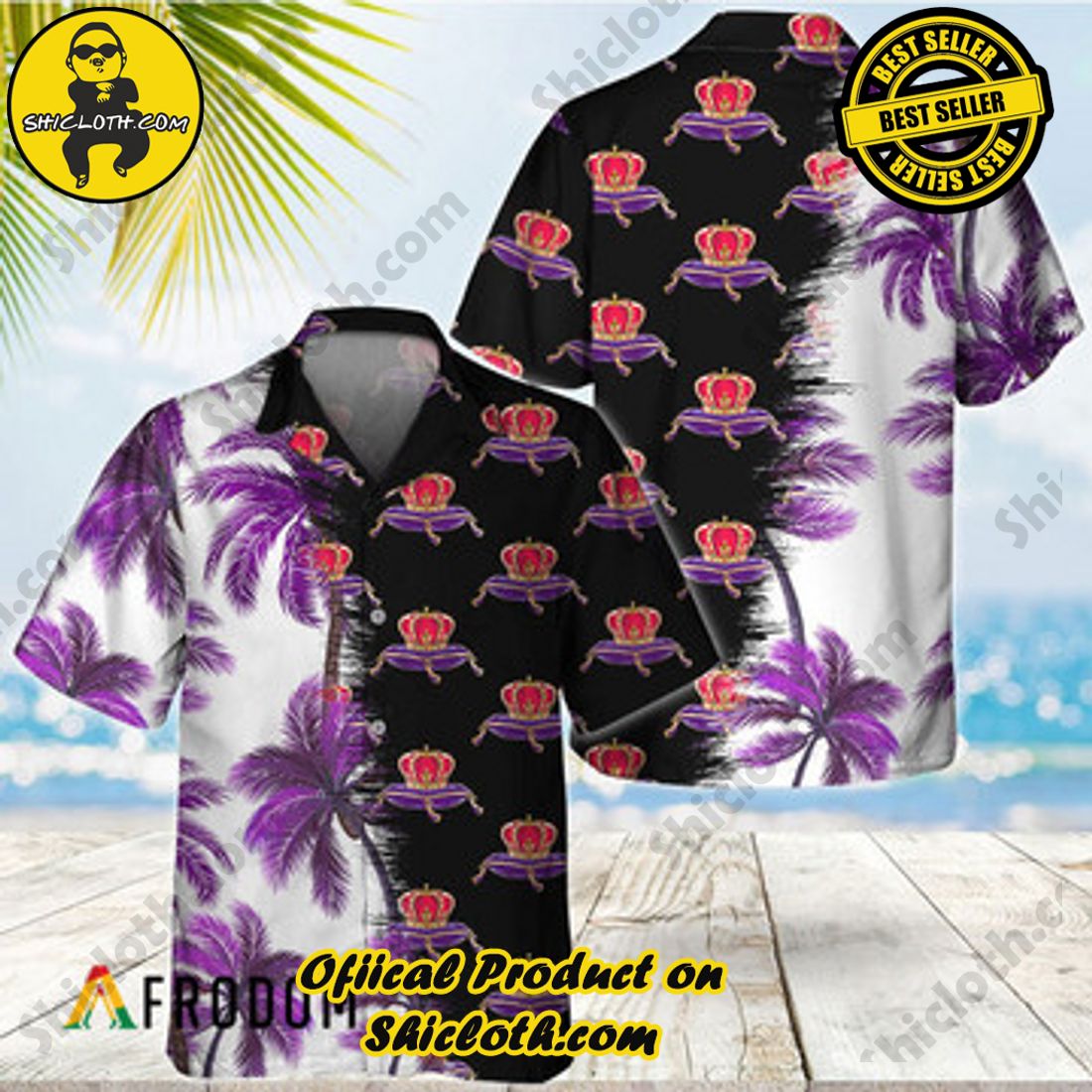 Hot Trend Best Seller : Shiclothshop's Hawaiian Shirts 8 Black Crown Royal Match Palm Trees Hawaiian Shirt