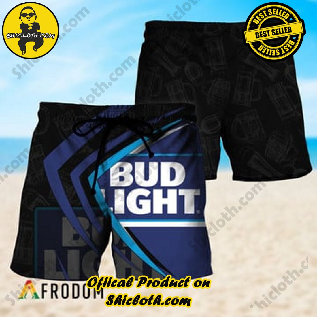 Hot Trend Best Seller : Shiclothshop's Hawaiian Shirts 11 Black Mix Esport Doodle Bud Light Beer Hawaiian Shorts
