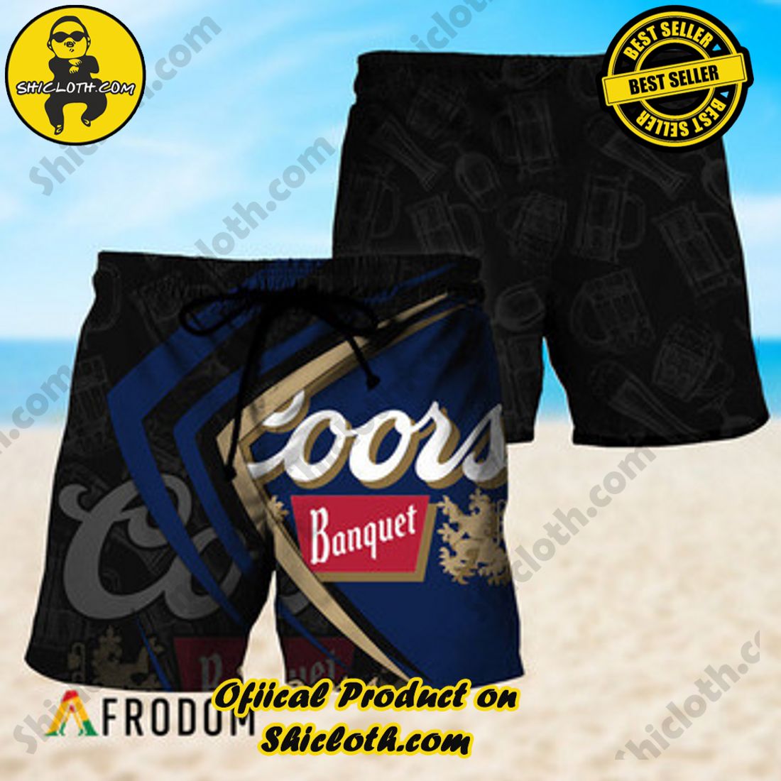 Hot Trend Best Seller : Shiclothshop's Hawaiian Shirts 15 Black Mix Esport Doodle Coors Banquet Beer Hawaiian Shorts