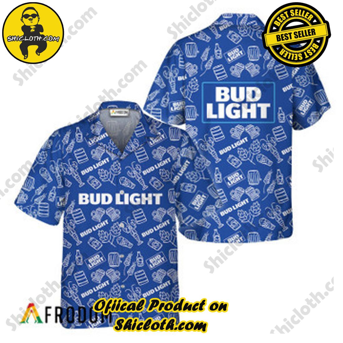 Hot Hot Hot Trend Best Seller : Shiclothshop's Hawaiian Shirts 11 Bud Light Doodle Art Hawaiian Shirt