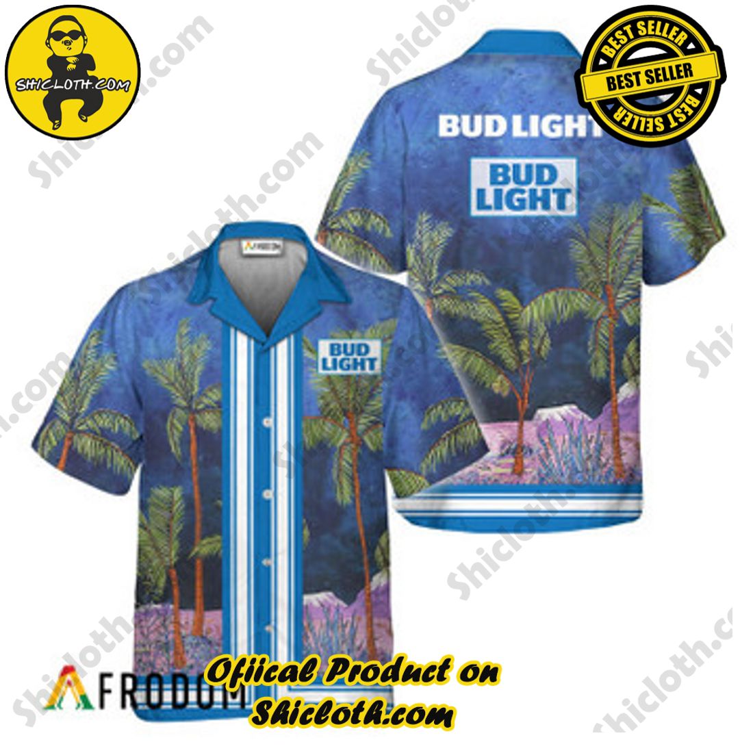 Hot Hot Hot Trend Best Seller : Shiclothshop's Hawaiian Shirts 18 Bud Light Star Print Bermuda Hawaiian Shirt