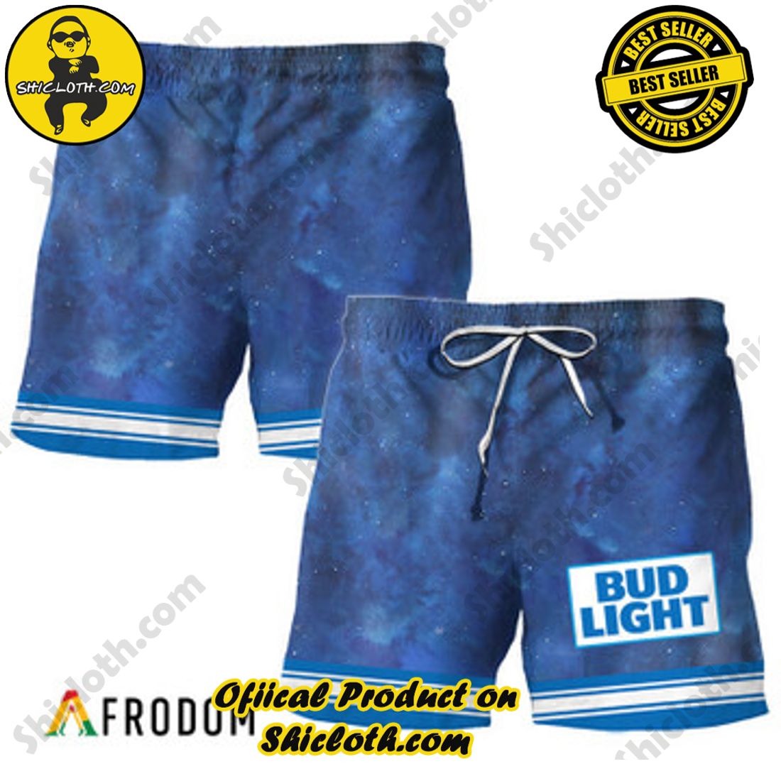 Hot Hot Hot Trend Best Seller : Shiclothshop's Hawaiian Shirts 20 Bud Light Star Print Bermuda Hawaiian Shorts