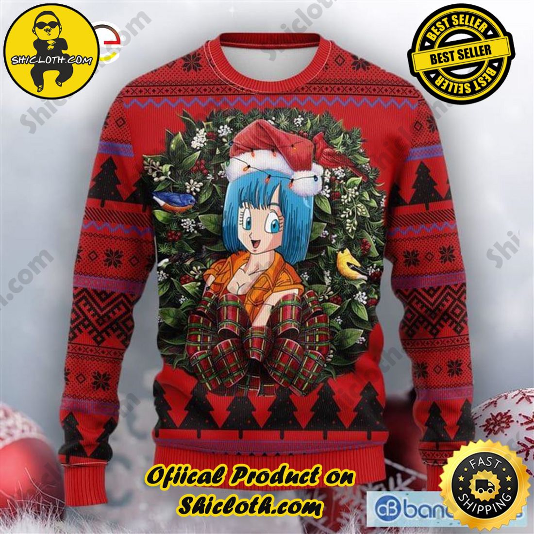 Hot Trend for a Cozy Christmas Season: Shiclothshop's Sweaters 8 Bulma Goku Dragon Ball Noel Mc Ugly Christmas Sweater