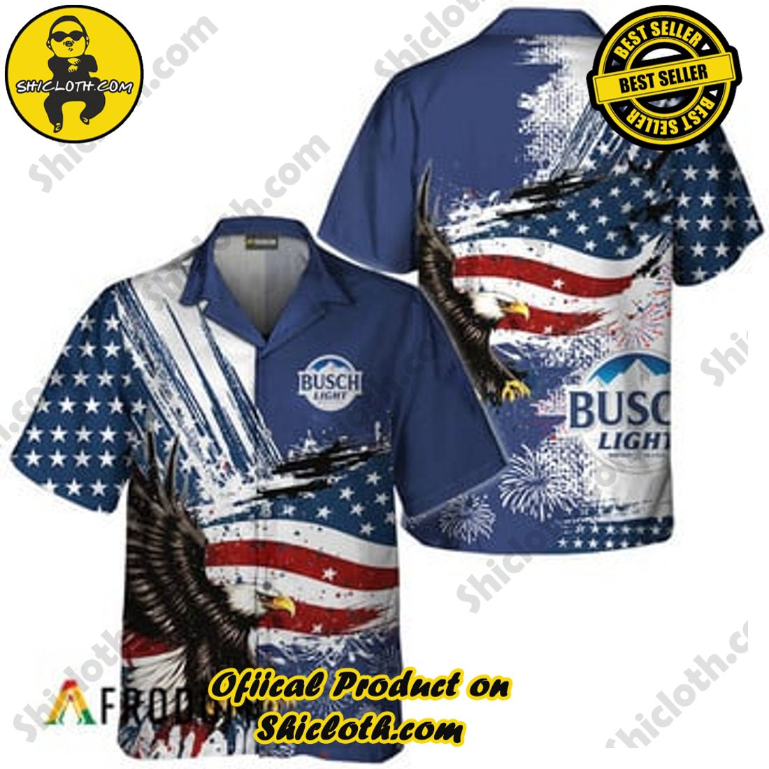 Busch Light Fourth Of July Eagle Hawaiian Shirt - Shicloth