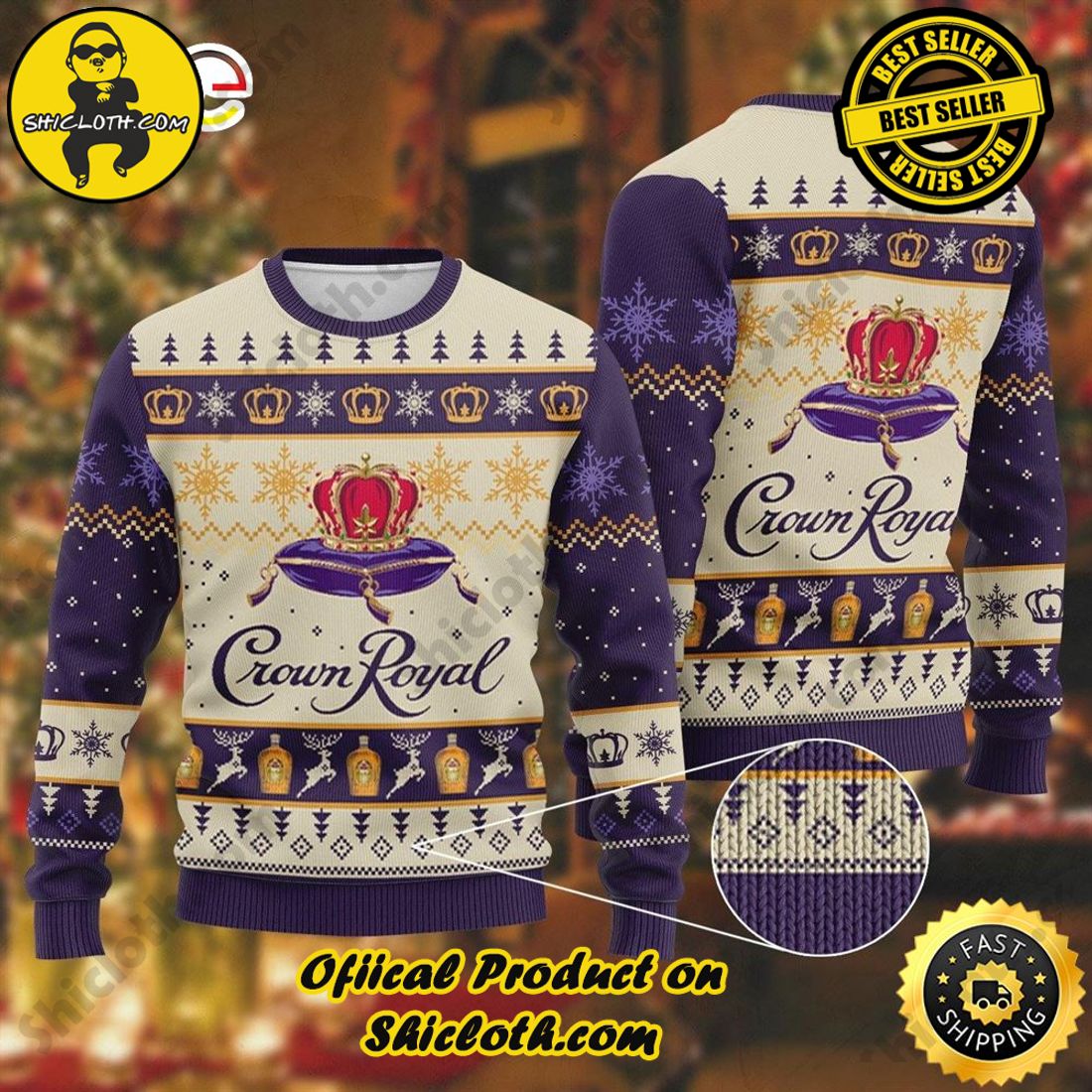 Hot Trend for a Cozy Christmas Season: Shiclothshop's Sweaters 10 Crown Royal Amazing Gift Idea Thanksgiving Gift Ugly Sweater
