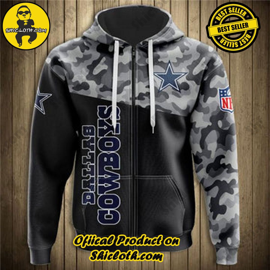 HOT DALLAS-COWBOYS-HOODIES3D-COWBOYS-BLUE-SKULL Lightweight Hoodie 3D