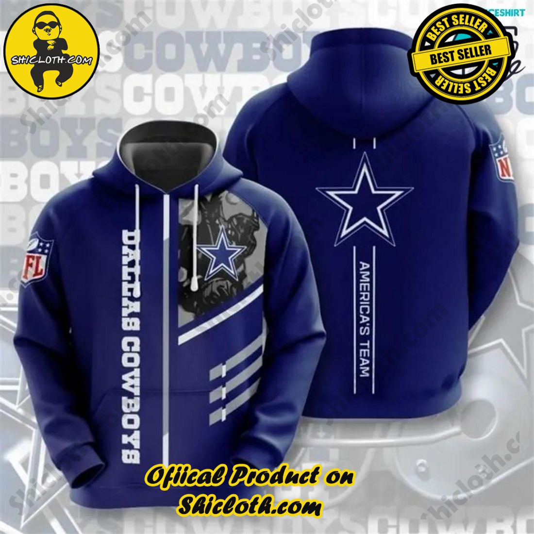 Hot Hot Hot Best Seller: Shiclothshop's 3D Hoodies 6 Dallas Cowboys NFL Limited Design 3D Hoodie Style 6