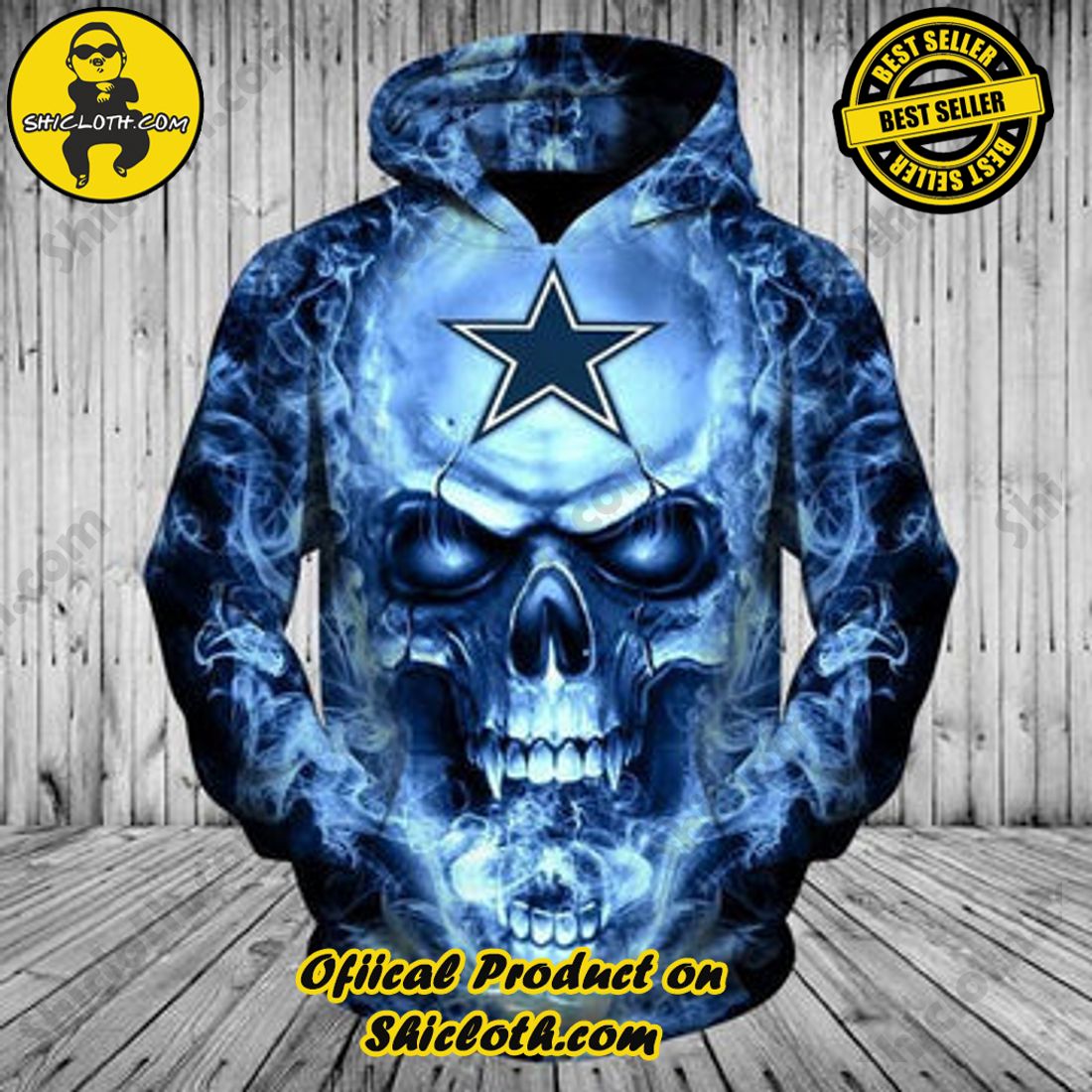 Hot Hot Hot Christmas Best Seller: Shiclothshop's 3D Hoodies 5 Dallas Cowboys Skull Hoodies 3D With Zipper, Pullover