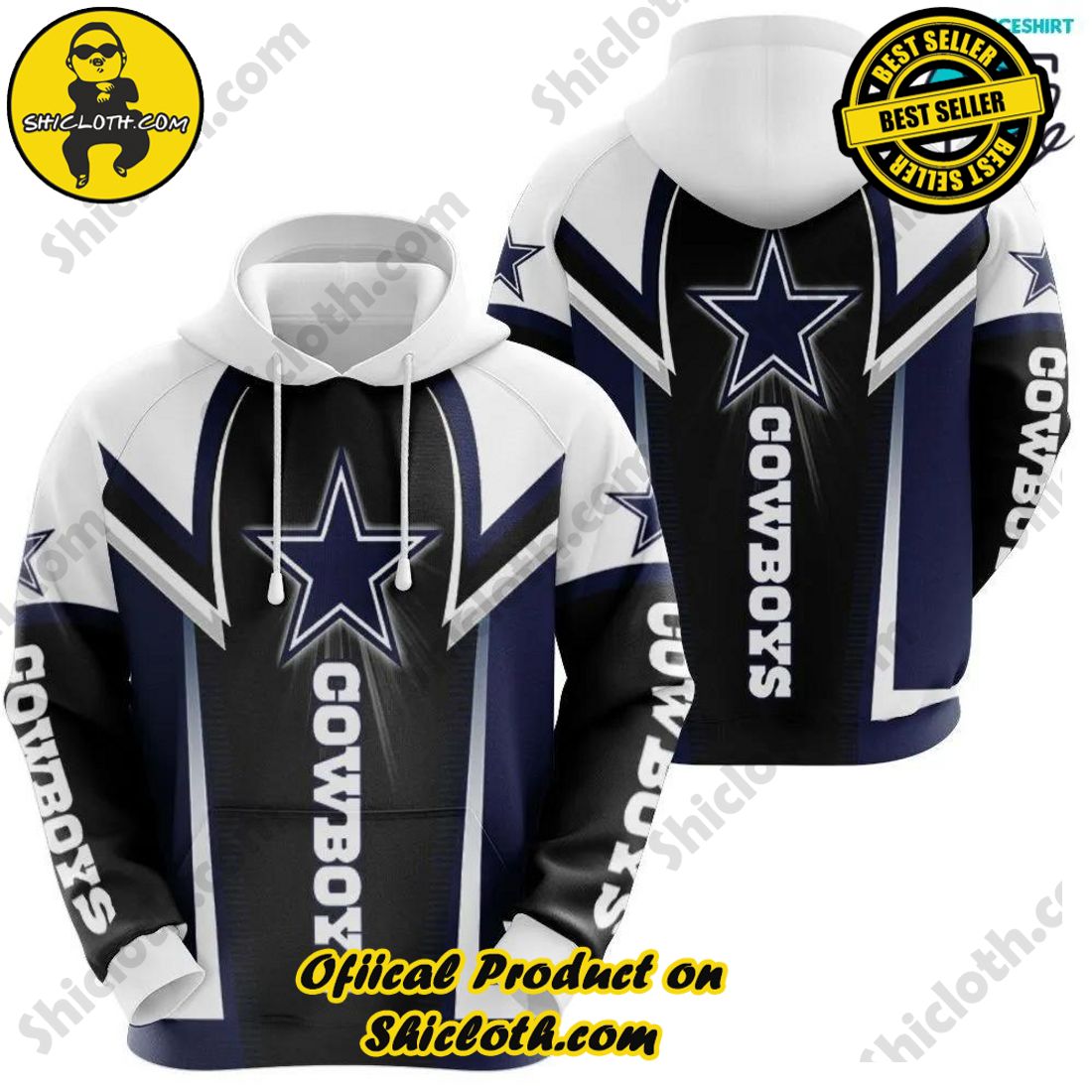Hot Hot Hot Best Seller: Shiclothshop's 3D Hoodies 20 Dallas Cowboys Star Light NFL Print 3D Hoodie