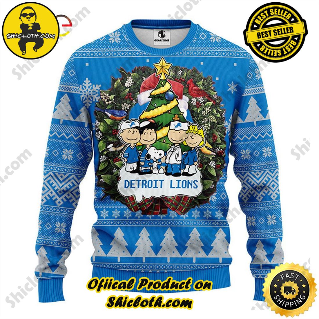 Merry and Cozy Christmas: The Meaningful Gift of Sweaters from Shiclothshop 18 Detroit Lions Snoopy Dog Christmas Ugly Sweater