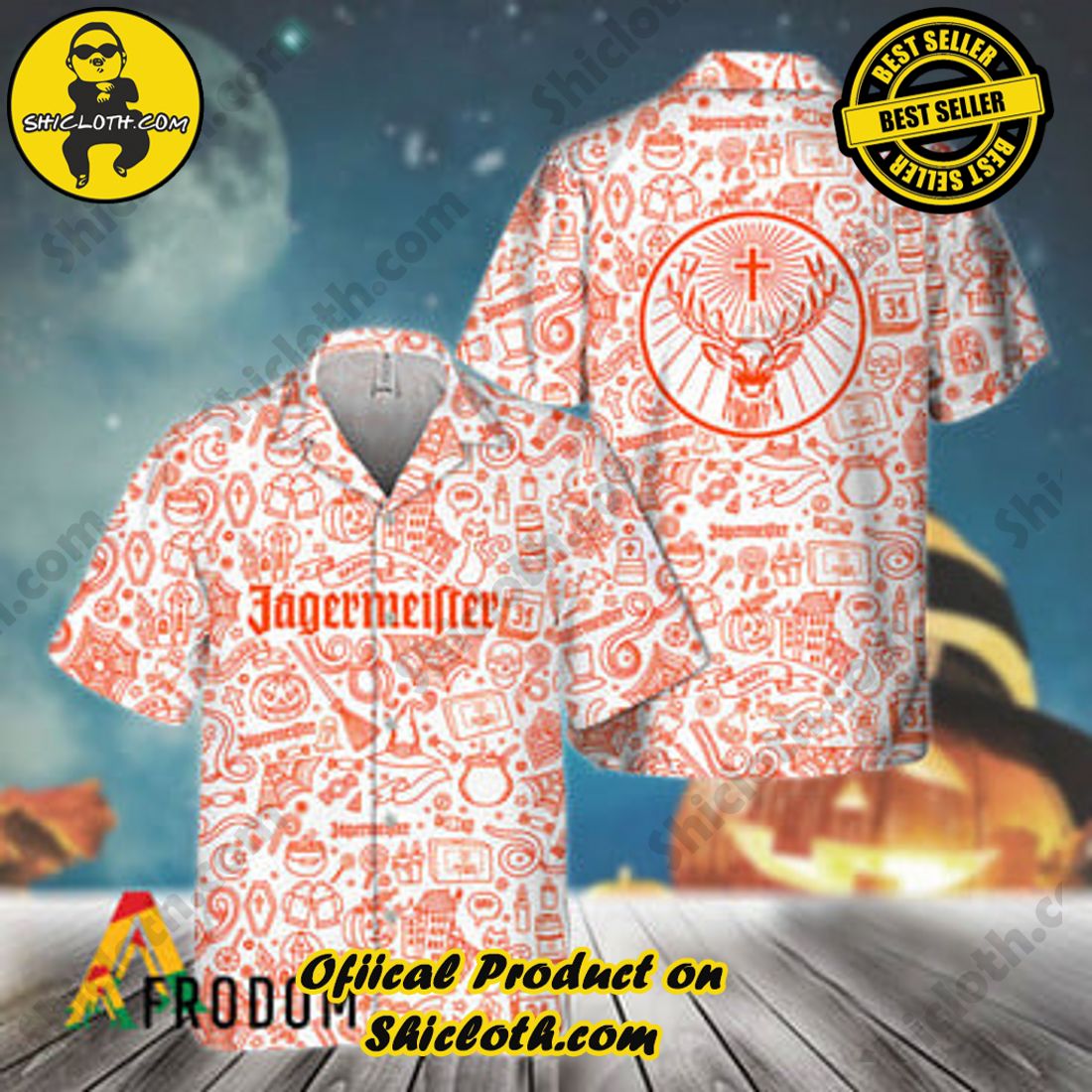 Shicloth Fashion Store's Hawaiian Shirts and Shorts - Perfect Gifts for Friends and Loved Ones 2 Doodle Art Jagermeister Hawaiian Shirt