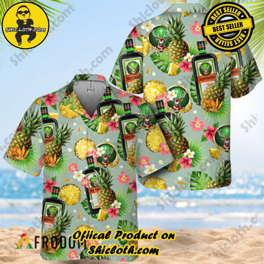 Shicloth Fashion Store's Hawaiian Shirts and Shorts - Perfect Gifts for Friends and Loved Ones 5 Floral Pineapple Jagermeister Hawaiian Shirt